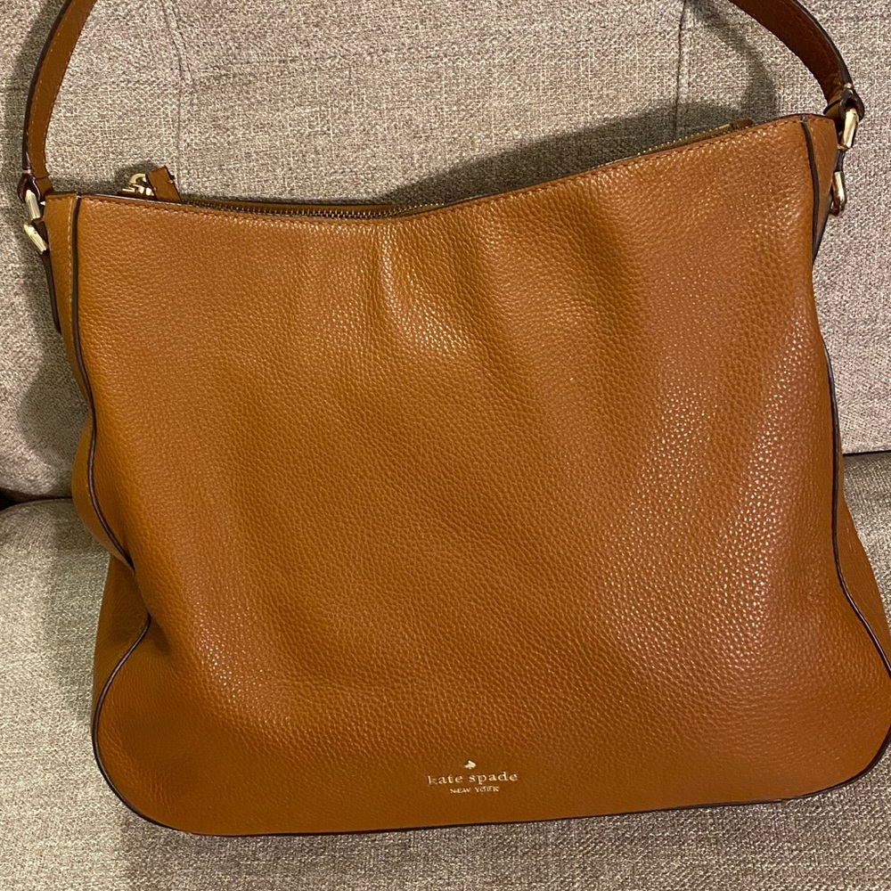 Kate Spade Brown Hobo Bag with Gold Accents